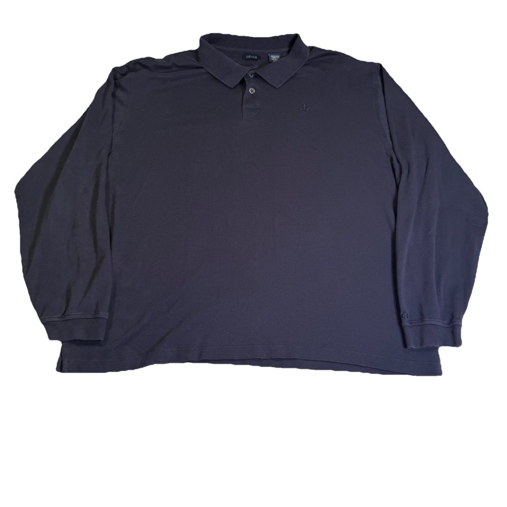 IZOD‎ long-sleeve polo shirt 100% Cotton Navy Blue 2XL